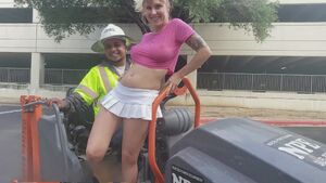 He was working when he saw us.