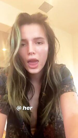 Bella Thorne showing off her tongue skills