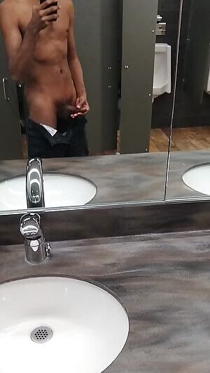 In the public bathroom again