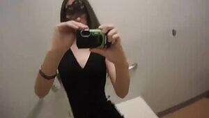 Tiny tits in the changing room. You like?