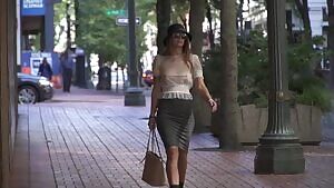 Braless on the street