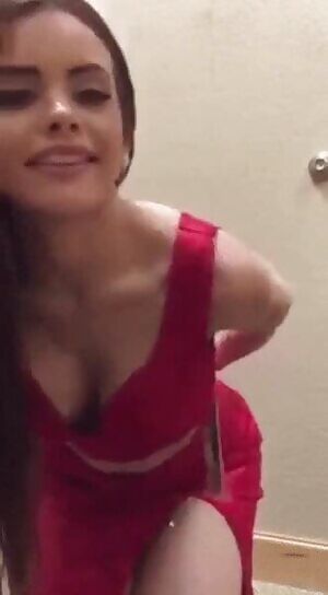 Trying on a new dress