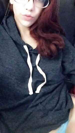 Revealing perky tits under a hoodie