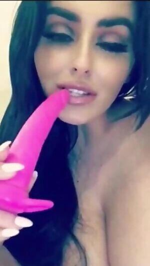 Abigail Ratchford sucks a small dildo