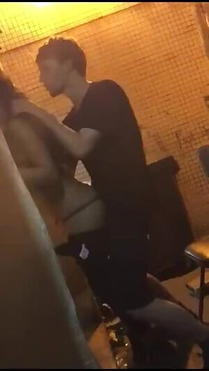 Passionate drunk sex near the toilet near the garbage cans. Real