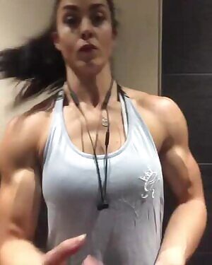 Deborah Baker showing off her big guns