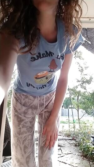 Showing off my body outdoors 37