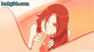 Hot babe sucking his bwc and stroking him down to his balls