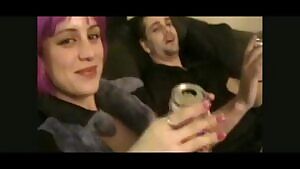 showing her tits to his friends