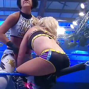 Bayley smacking Alexa's ass