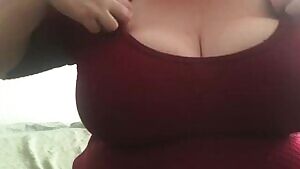 Boobalicious in a little red dress by request