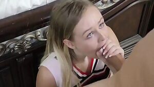 Young Cheerleader with a massive load