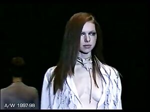 Young Laura Prepon nipple slip on the catwalk