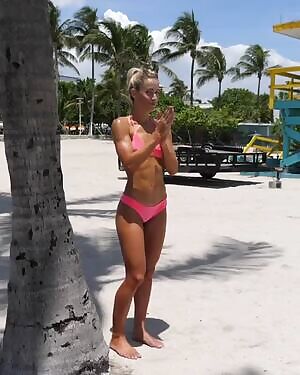 Valentina Lequeux works out at the beach