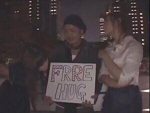 Yuno Hoshi and her friend grab and forcibly kiss a guy.