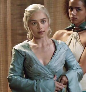 Emilia Clarke's iconic nude scene in reverse