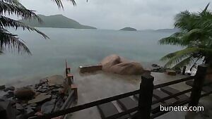 swimming and peeing in paradise