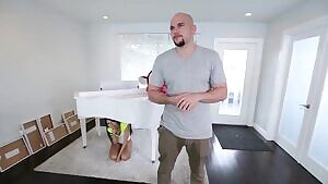 Tiny Sadie feasts on huge cock