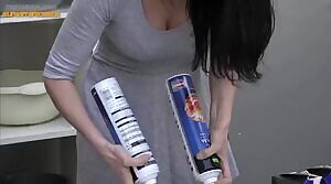 Two custard-cream pies in her own face