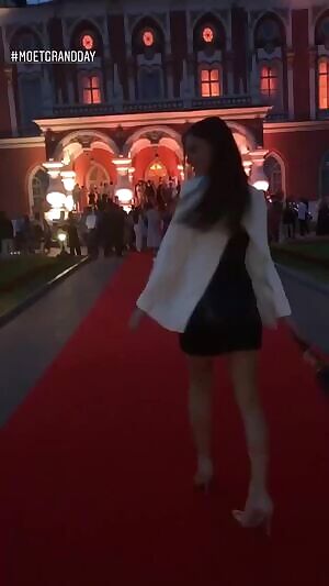 Black dress, white jacket, beautiful legs - 2