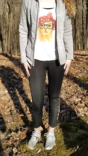 Showing my tits and ass in a forest on camera for you. it's quick because i was nervous, but i hope you still like it!