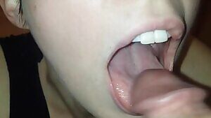 filling my beautiful wife's mouth with cum