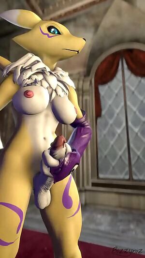 Getting your face fucked by Renamon
