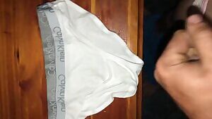 Cumming On Her Calvins!!