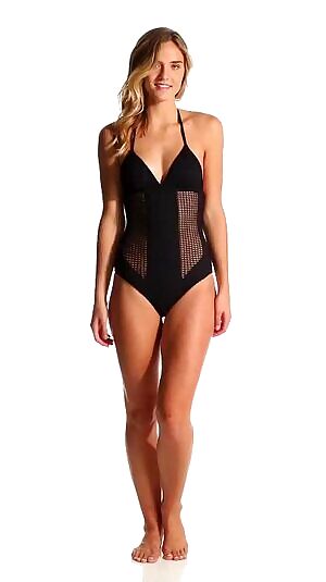 Vitamin A Esperanza Patterned Mesh One Piece Swimsuit