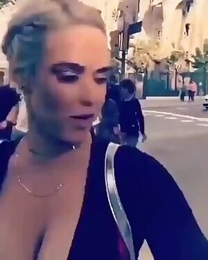 Lana proudly parading her tits around