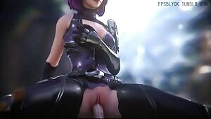 Skye bouncing on dick