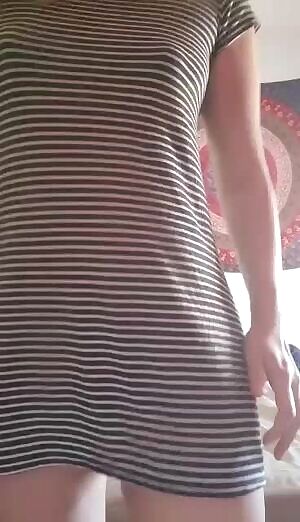 Hot blonde teen flashing her boobies!