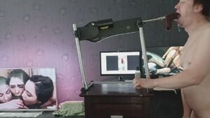 Drool/Spit Blacked Deepthroat Fuck Machine Gooning