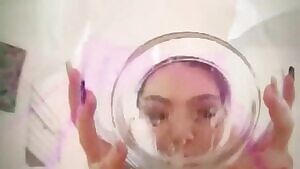 Asian girl with a bowl full of cum. Anyone know who she is? I need more of her