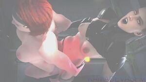 Lesbian Hentai 3D Animation Asslicking Doggystyle