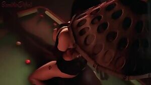 Tifa's reverse cowgirl on the pool table