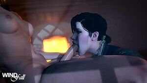 Deepthroating Ciri's cock