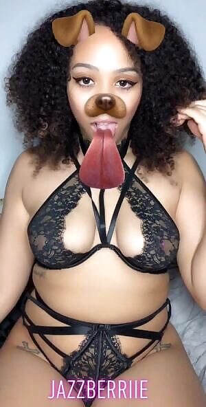 Jazzberriie in black lingerie