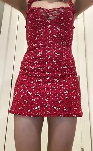 a peak up her summer dress