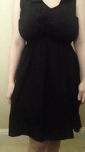 Black dress perfect tits