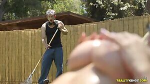 Ariella Ferrera Enjoys A Nice backyard banging