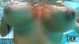 Big tits in water