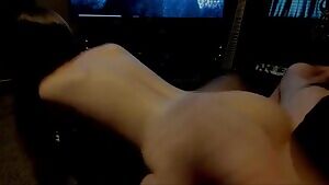 She’s bouncing back and forth on his cock