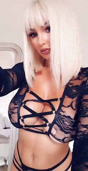 showing off her prime assets