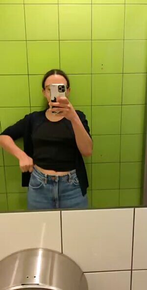 Flashing in the mall bathrooms.