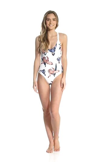 Tavik Iris Floral White Sicily One Piece Swimsuit
