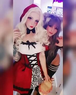 Little Red Riding Hood And The Wolf Playing Before 