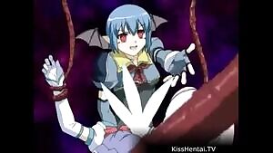 School girl getting destroyed by massive tentacles