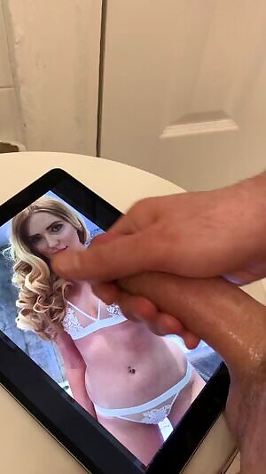 Emptied to stunning blonde in lingerie