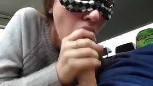 amateur blowjob in the car